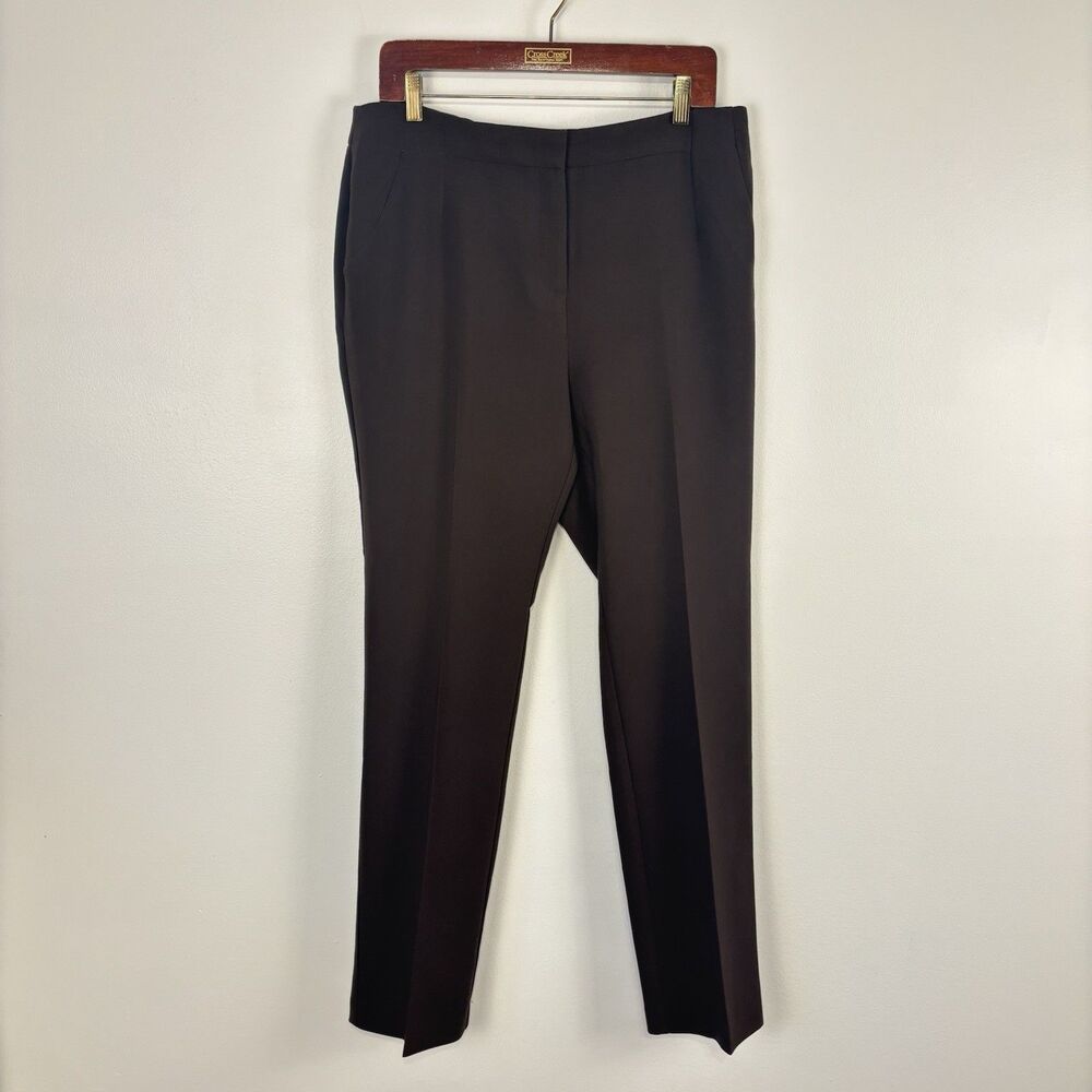 Chico's So Slimming Dress Pants Womens 2 Regular Dark Brown Straight Leg Stretch